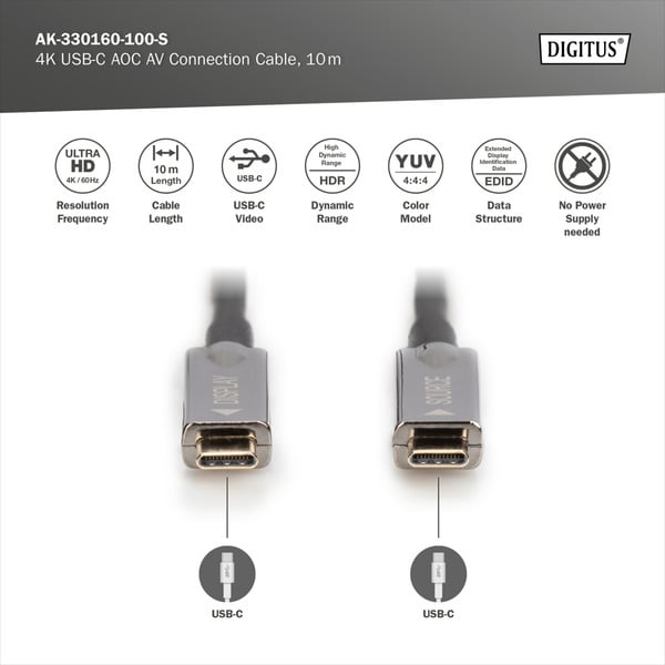 Digitus 4K USB-C AOC AV-Anschlusskabel - Digitus - vue 5