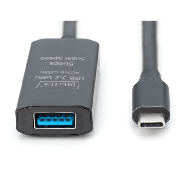 Digitus Aktives USB 3.2 Gen 1 Verlängerungskabel, USB-C Stecker > USB-A Buchse - Digitus - vue 2