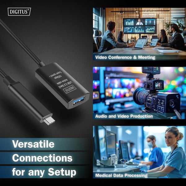 Digitus Aktives USB 3.2 Gen 2 Verlängerungskabel, USB-C Stecker > USB-A Buchse - Digitus - vue 6