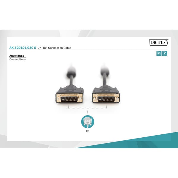 (€ 1,68 / 1 m) Digitus Anschlusskabel DVI > DVI - Digitus - vue 3