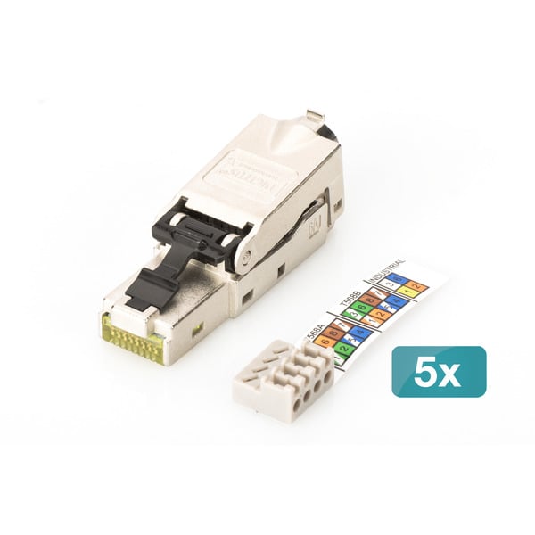 (€ 2,69 / pièces) Digitus CAT 6A Feldstecker STP Staubkappe/Knickschutz, 5 pièces - Digitus - vue 2