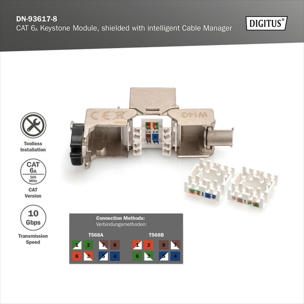 (€ 2,71 / pièces) Digitus Cat.6a Keystone-Modul, geschirmt - Digitus - vue 12