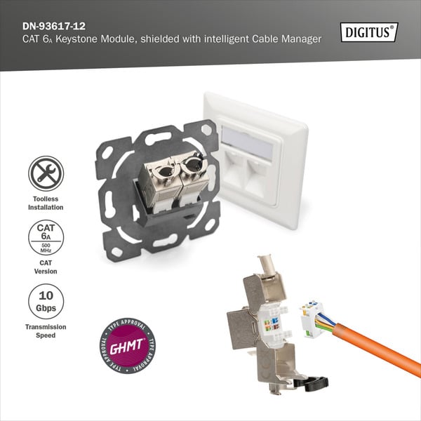 (€ 2,33 / pièces) Digitus Cat.6a Keystone-Modul, geschirmt - Digitus - vue 7