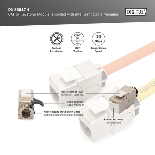 (€ 3,15 / pièces) Digitus Cat.6a Keystone-Modul, geschirmt - Digitus - vue 9