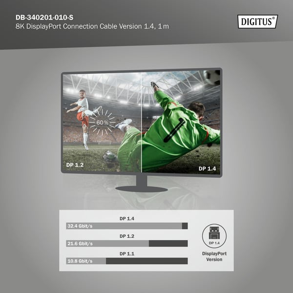 Digitus DisplayPort 1.4 Premium Anschlusskabel, UHD 8K - Digitus - vue 7