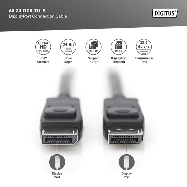 € 5,03 Digitus DisplayPort Anschlusskabel, UHD 8K - Digitus - vue 6