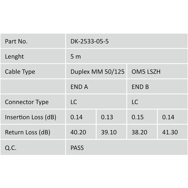 Digitus LWL Patchkabel, Duplex, LC > LC Stecker, Multimode OM5 - Digitus - vue 5