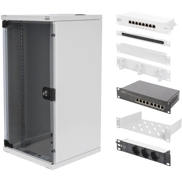Digitus Network Set - 254 mm (10") - 12U, 312 x 300 mm (W xD), IT-Schrank - Digitus