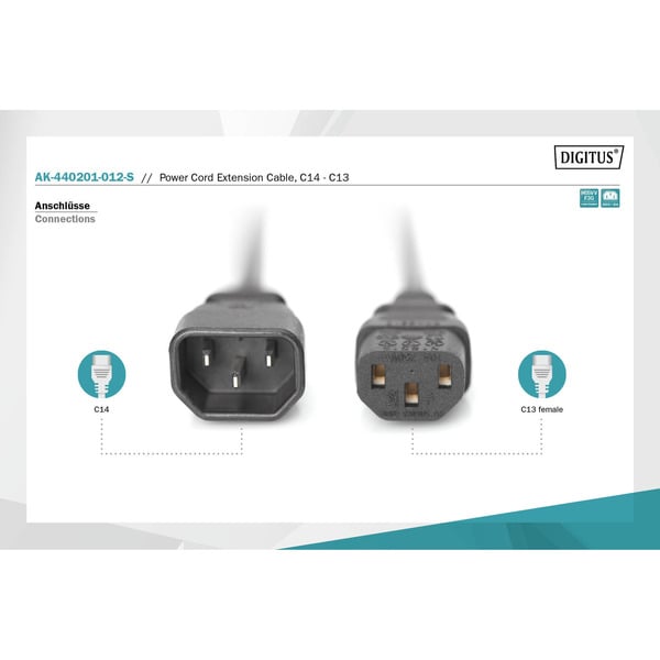 (€ 2,02 / 1 m) Digitus Netz-Verlängerungskabel - Digitus - vue 4