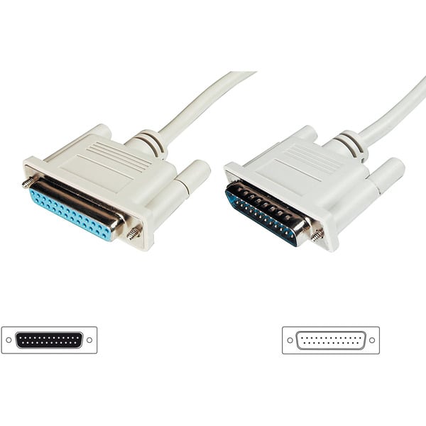 (€ 1,49 / 1 m) Digitus Serielles Datatransfer Verlängerungskabel, D-Sub25 (Stecker) > D-Sub25 (Buchse) - Digitus