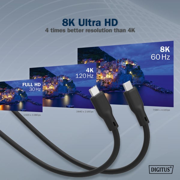 Digitus USB4 Gen 2x2 Silikon-Anschlusskabel USB-C > USB-C - Digitus - vue 6