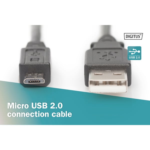 Digitus USB 2.0 Anschlusskabel USB-A (Stecker) > Micro-USB (Stecker) - Digitus - vue 5