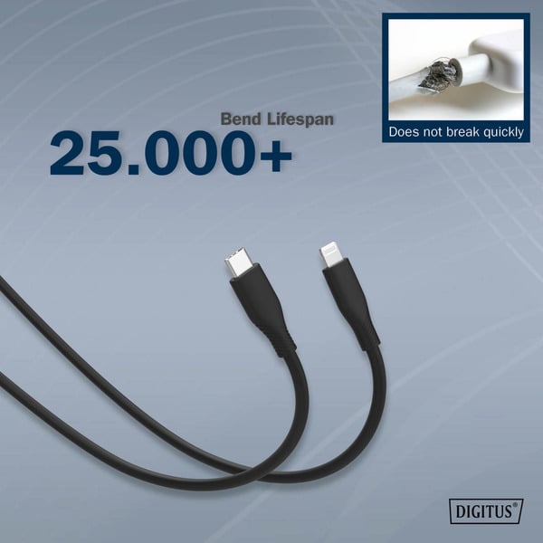 Digitus USB 2.0 Silikon-câble USB-C > Lightning, MFI zertifiziert - Digitus - vue 8