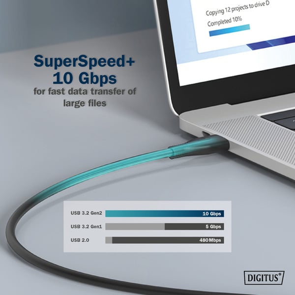 Digitus USB 3.2 Gen 2 Silikon-Anschlusskabel USB-C > USB-C - Digitus - vue 11