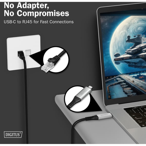 Digitus USB-C 3.2 Gen1 > RJ-45 Ethernet câble, 1Gbit/s, Adapter - Digitus - vue 8
