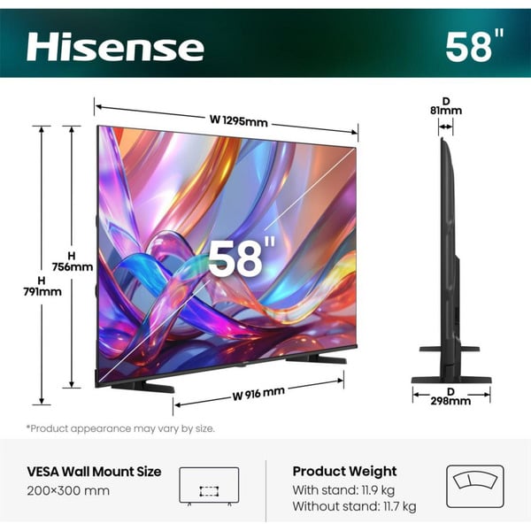 Hisense 58E7S Hi-QLED-Fernseher - Hisense - vue 3