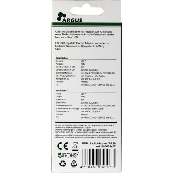 Inter-Tech Argus IT-810, adaptateur réseau - Inter-Tech - vue 4