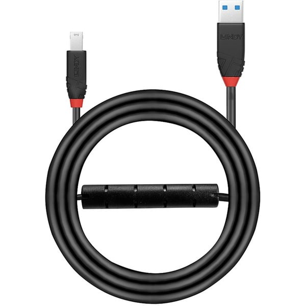 Lindy USB 3.2 Gen 1 Aktivkabel Slim, USB-A Stecker > USB-B Stecker - Lindy