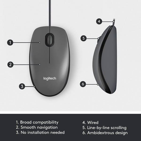 Logitech M100, souris - Logitech - vue 6