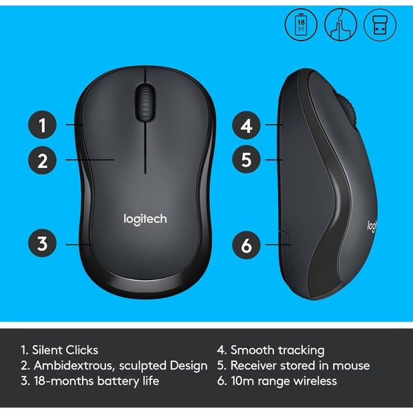 Logitech M220 Silent, souris - Logitech - vue 6