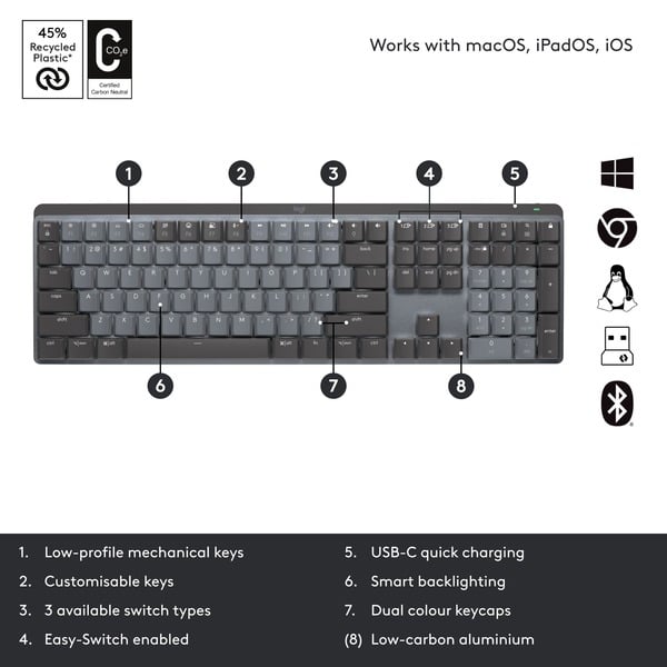 Logitech MX Mechanical, clavier - Logitech - vue 8