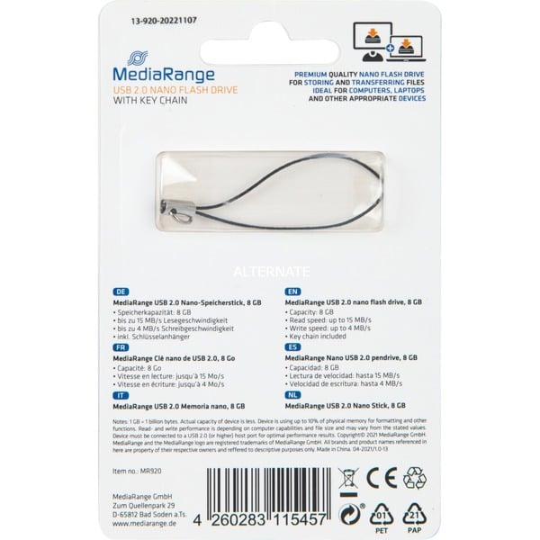 MediaRange USB Nano 8 GB, USB-Stick - MediaRange - vue 3