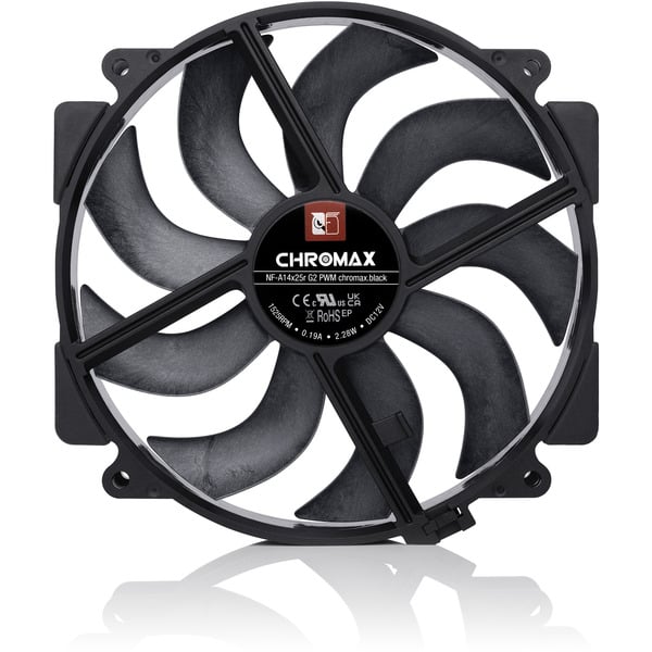 Noctua NF-A14x25r G2 PWM chromax.black, Gehäuselüfter - Noctua - vue 3