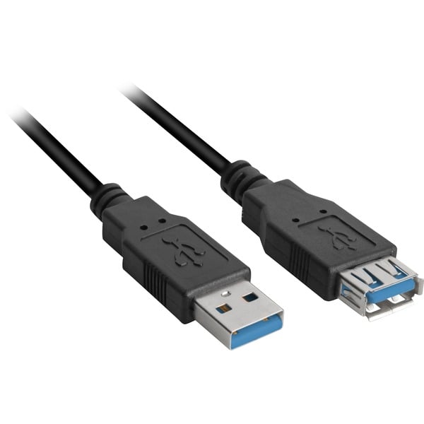 (€ 2,80 / 1 m) Sharkoon USB 3.2 Gen 1 Verlängerungskabel, USB-A Stecker > USB-A Buchse - Sharkoon