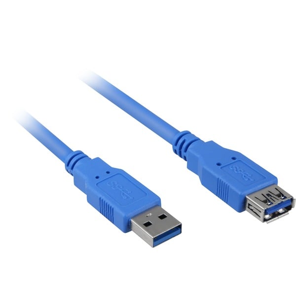 (€ 1,03 / 1 m) Sharkoon USB 3.2 Gen 1 Verlängerungskabel, USB-A Stecker > USB-A Buchse - Sharkoon
