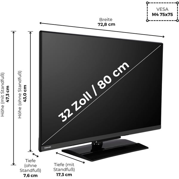 Toshiba 32LV3E63DA, LED-Fernseher - Toshiba - vue 3