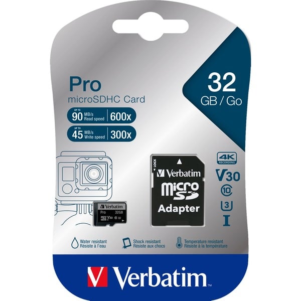 Verbatim Pro 32GB microSDHC, Speicherkarte - Verbatim - vue 3