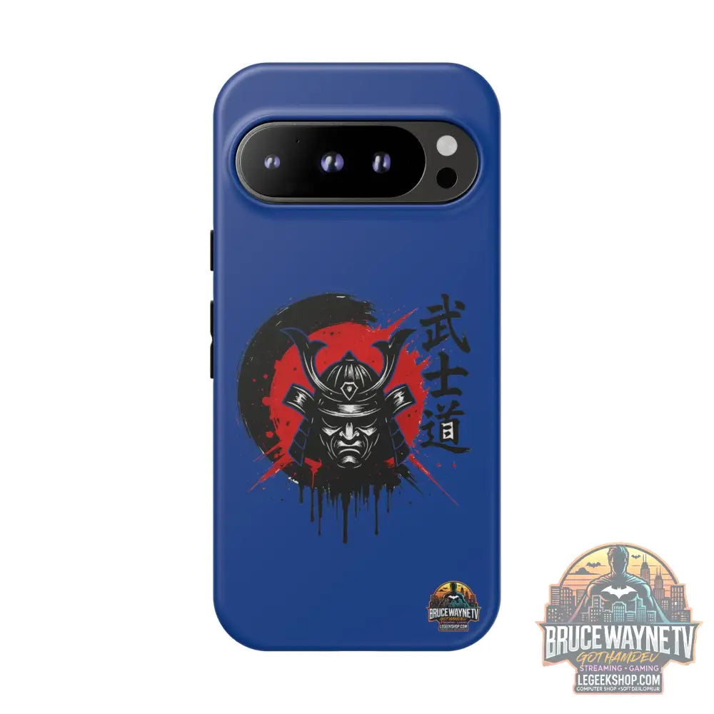 📱 samurai phone case Bleue foncé – coque renforcée Pixel & Galaxy 📱 - Google Pixel 9 Pro / Matte - Phone Case