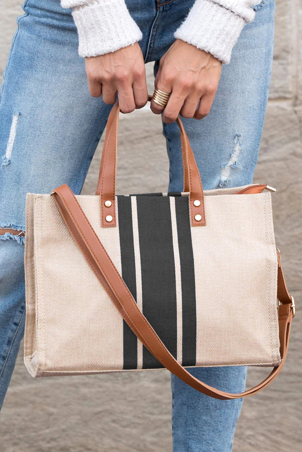 Pièce mode femme rayé, patchwork — noir