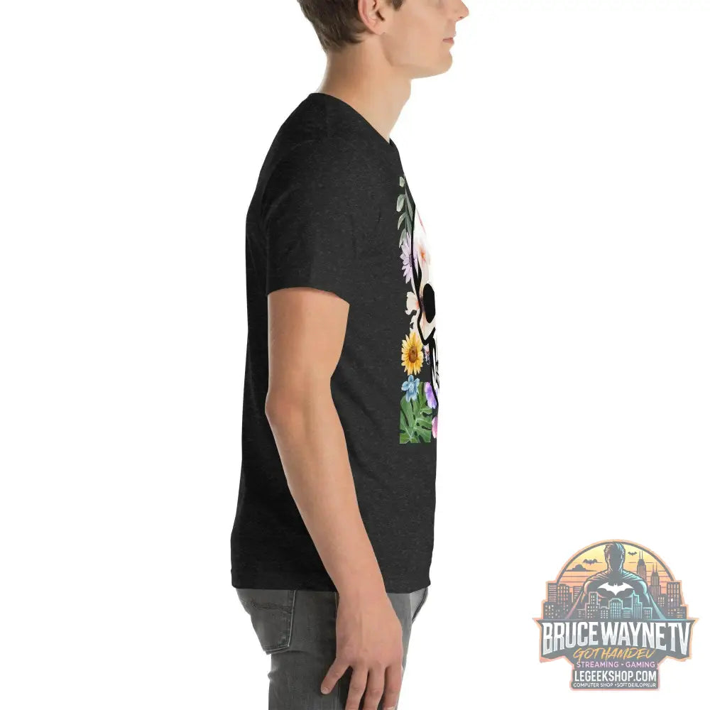 T-shirt Unisexe à Imprimé Crâne et Fleurs - Mode Estivale | Wayne Outfitters - Legeekshop