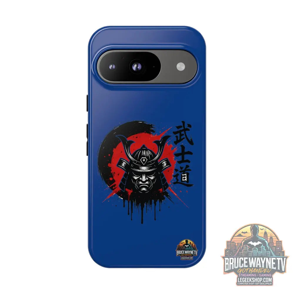 📱 samurai phone case Bleue foncé – coque renforcée Pixel & Galaxy 📱 - Google Pixel 9 / Glossy - Phone Case