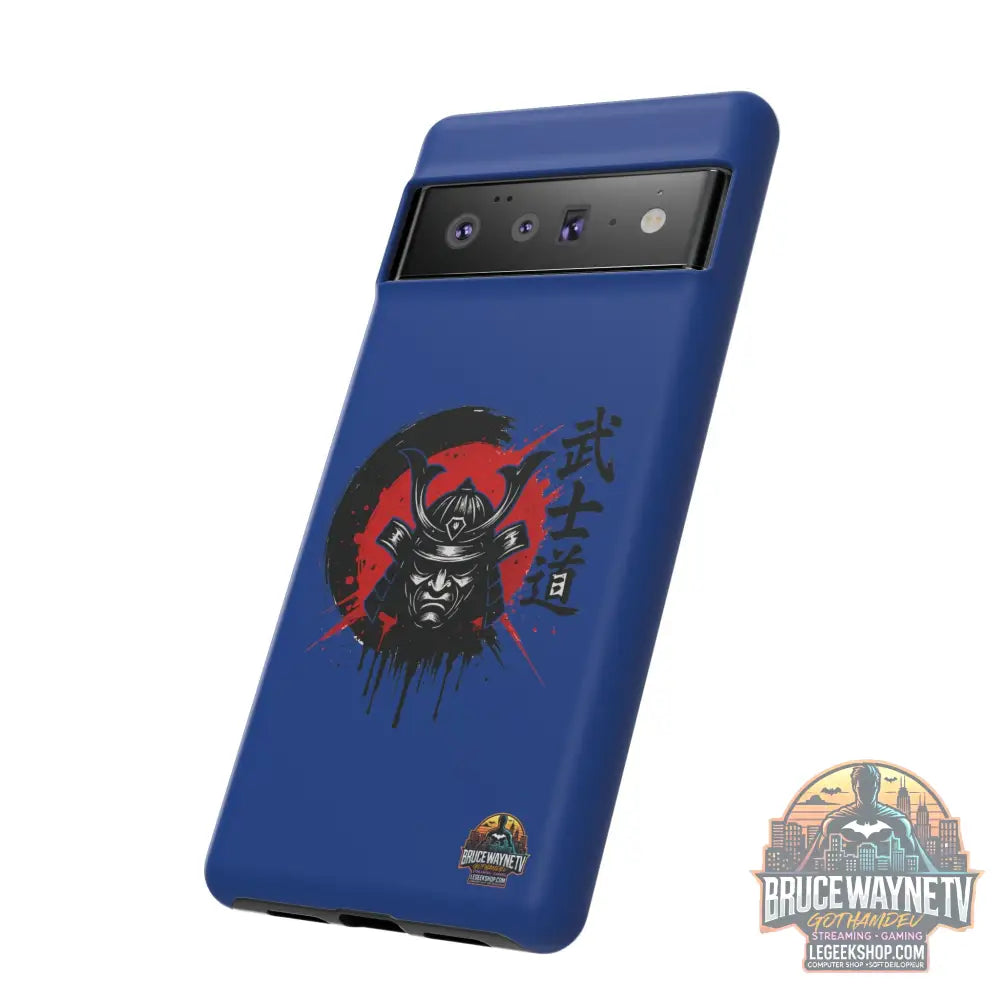📱 samurai phone case Bleue foncé – coque renforcée Pixel & Galaxy 📱 - Phone Case