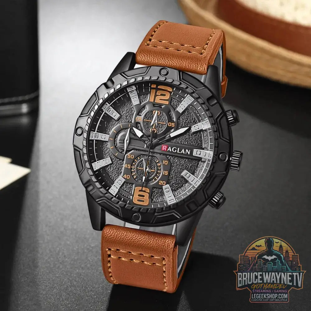Montre-bracelet en cuir pour homme, marque supérieure, mode, horloge, cadeau | Wayne Outfitters - Legeekshop