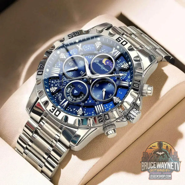 Montre de sport à quartz de luxe pour homme, étanche, Shoous, acier inoxydable, chronographe, horloge | POEDAGAR - Legeekshop
