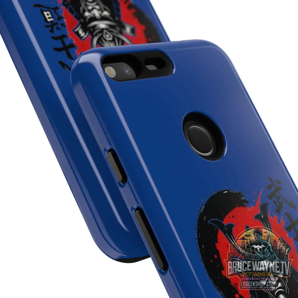 📱 samurai phone case Bleue foncé – coque renforcée Pixel & Galaxy 📱 - Phone Case