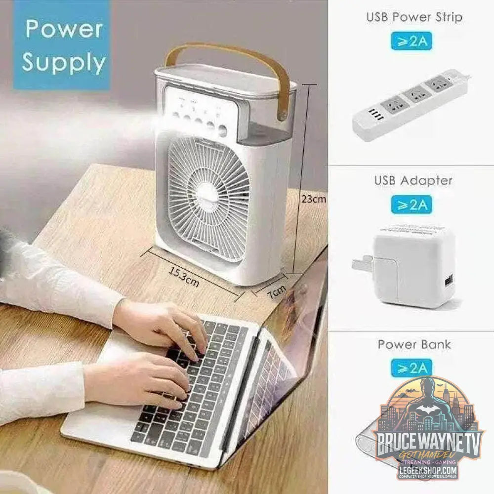 🎐 VENTILATEUR PORTABLE 3-EN-1 : Climatiseur • Humidificateur • Veilleuse LED 🎐 - Legeekshop