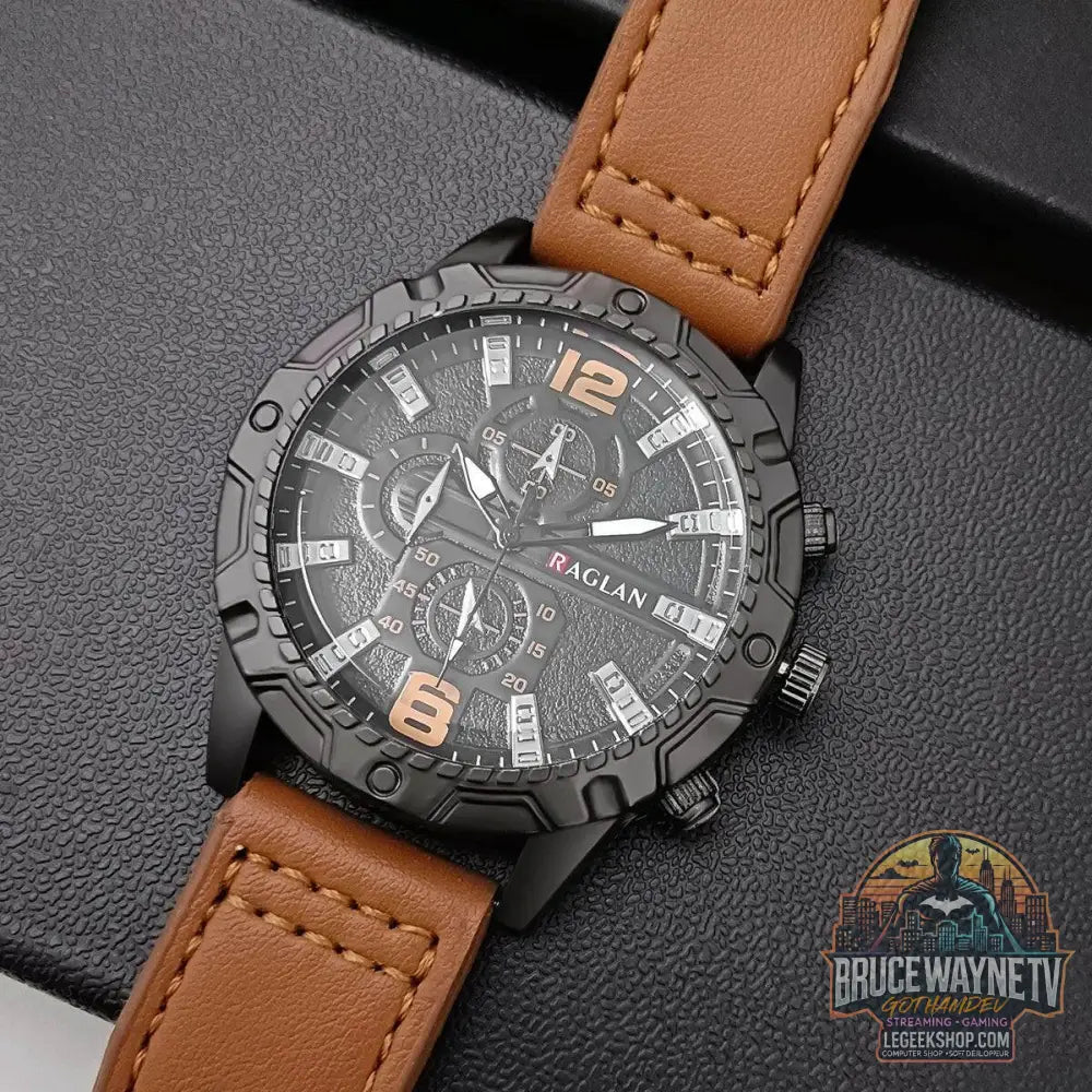 Montre-bracelet en cuir pour homme, marque supérieure, mode, horloge, cadeau | Wayne Outfitters - Legeekshop