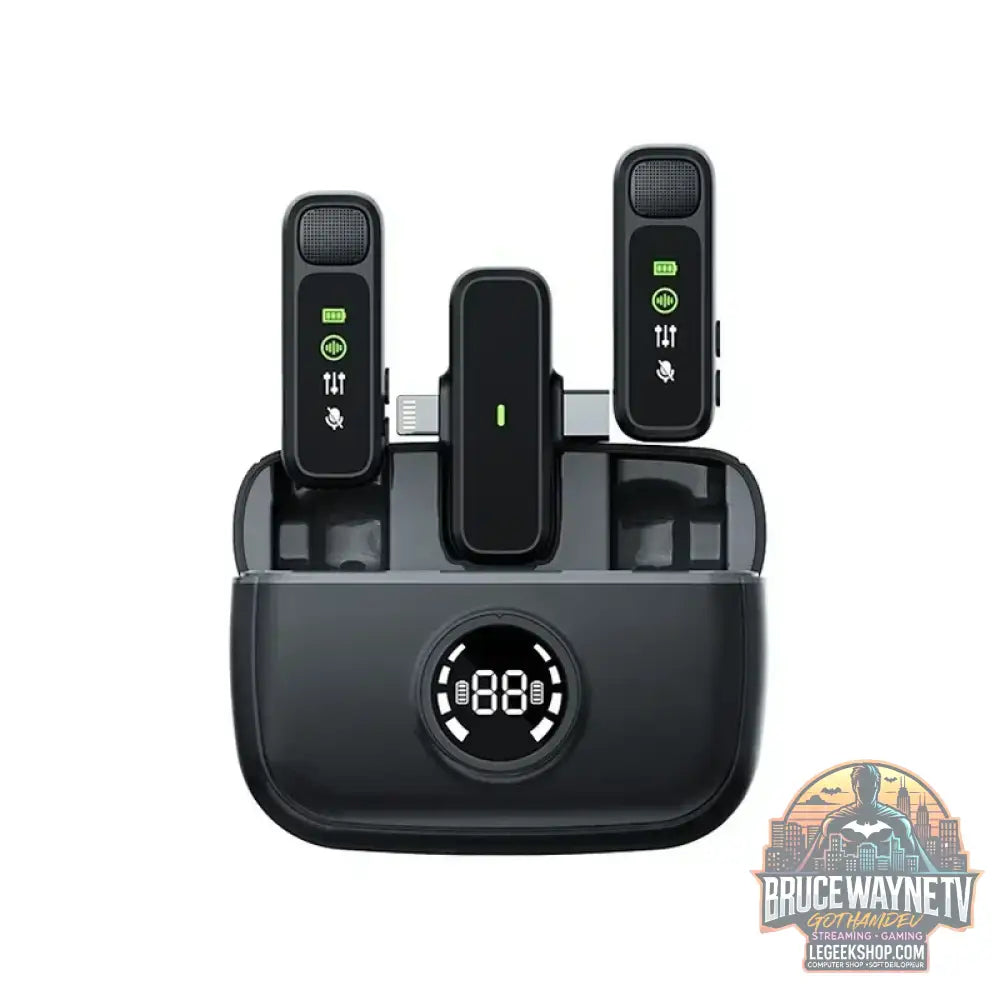 Microphone Sans Fil Bluetooth Portable - Enregistrement Audio Vidéo Lavalier pour iPhone & Android, avec boîtier de chargement.
