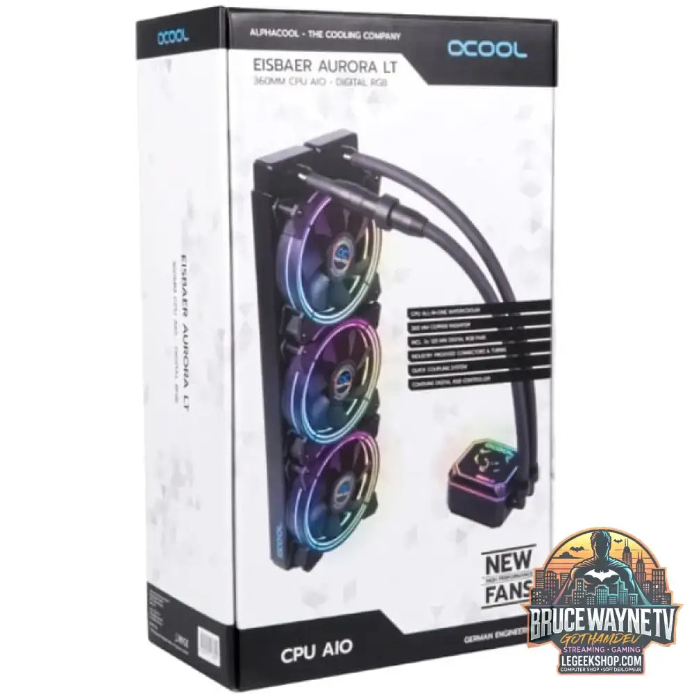 Alphacool Eisbaer LT360 Aurora HPE CPU AIO 360mm, Wasserkühlung schwarz - Alphacool - vue 6