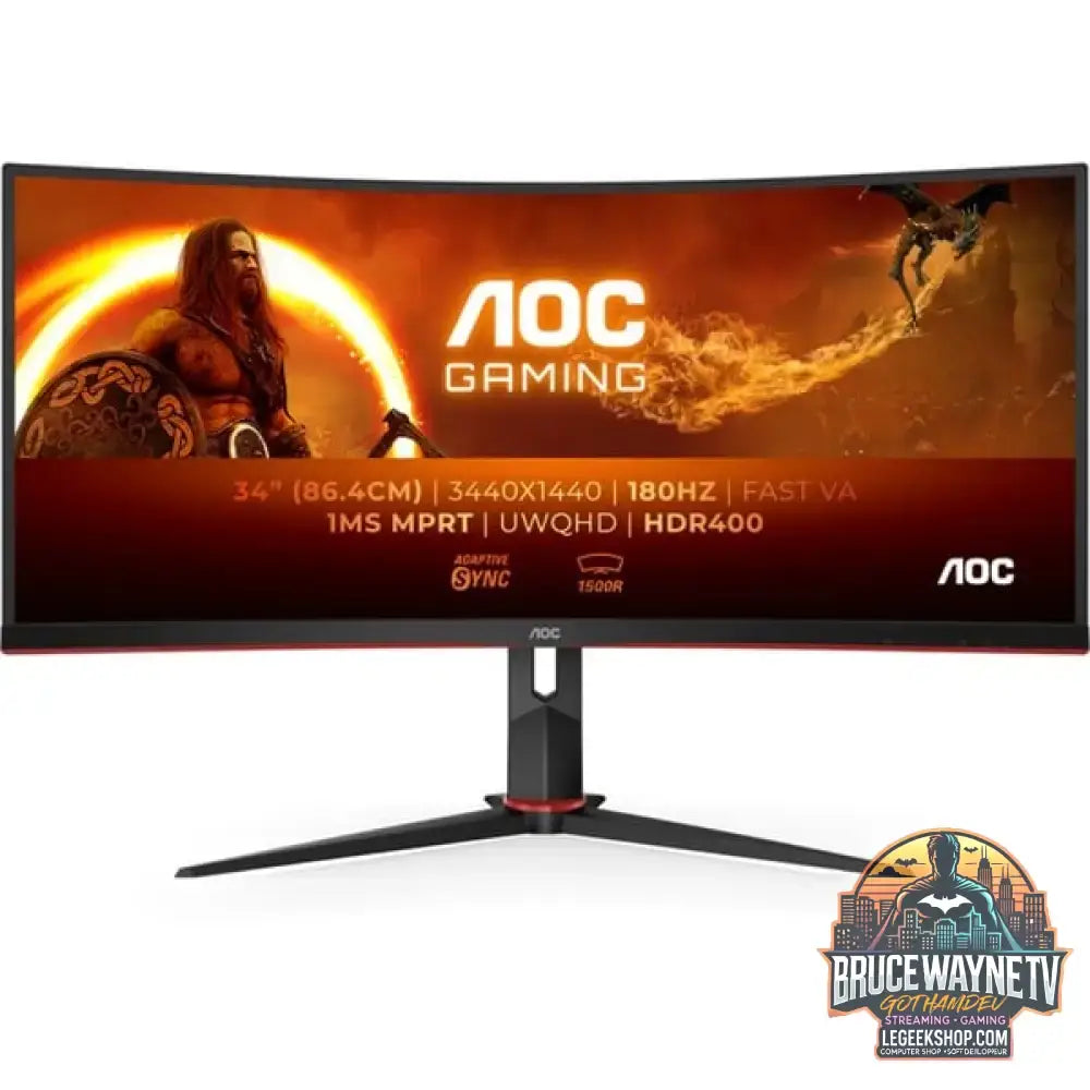 AOC CU34G2XP/BK 34" QHD/WQHD VA 180 Hz - AOC - vue 3
