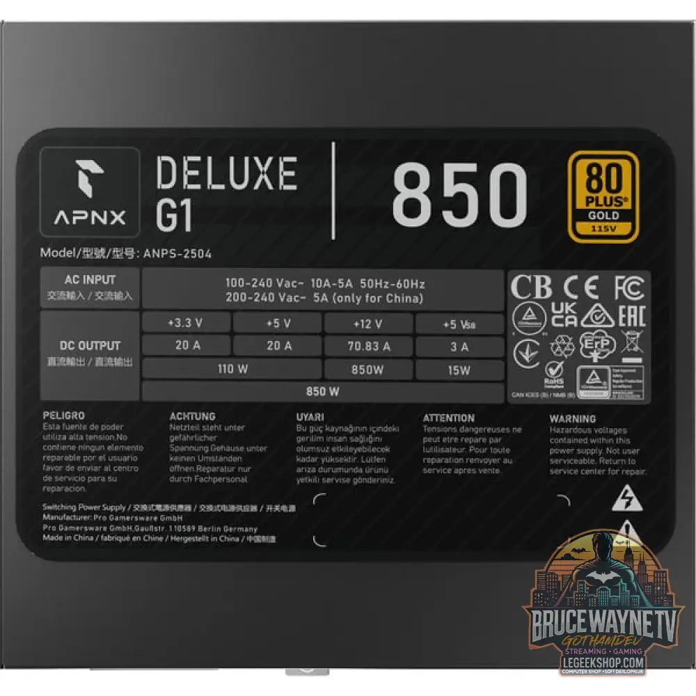 APNX DELUXE G1 850, alimentation PC - APNX - vue 5