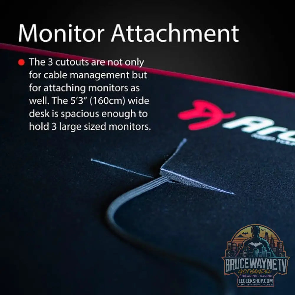 Arozzi Arena Gaming-Tisch, Pure Black - Arozzi - vue 9