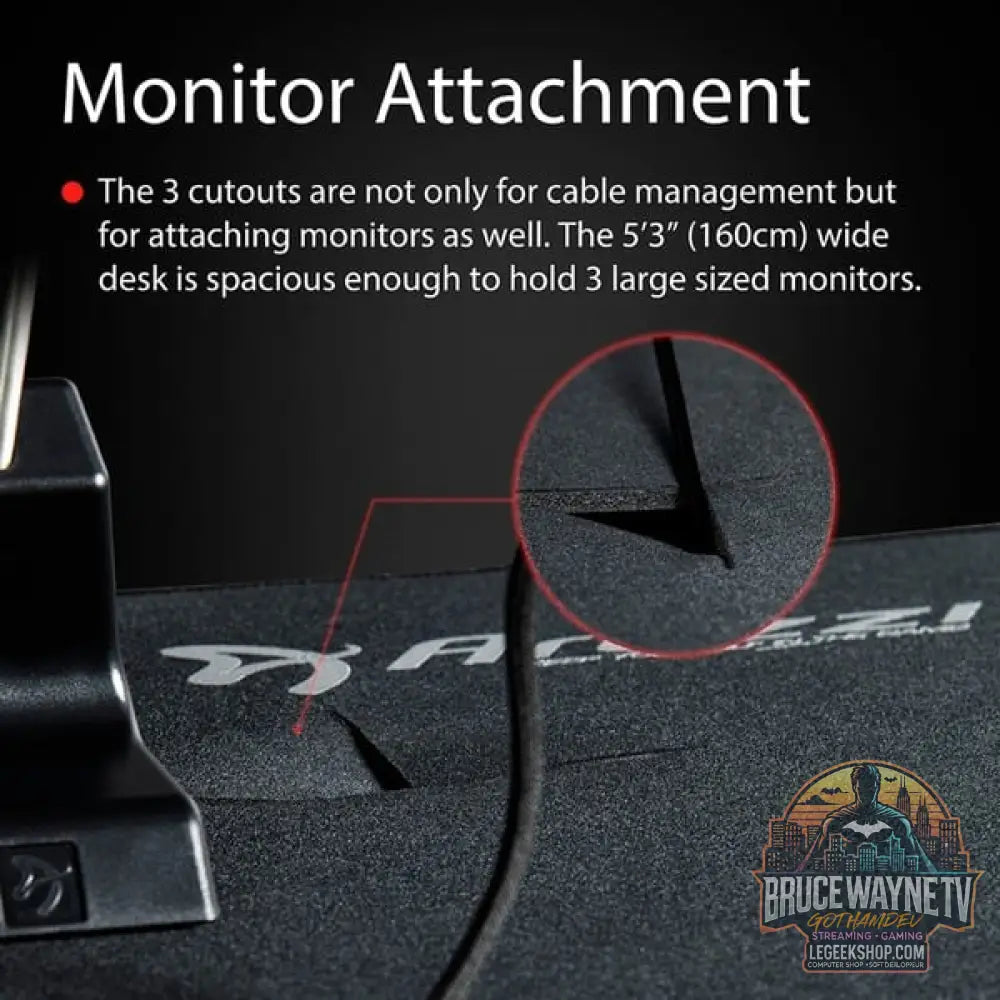 Arozzi Arena Moto Gaming-Tisch, Black - Arozzi - vue 11