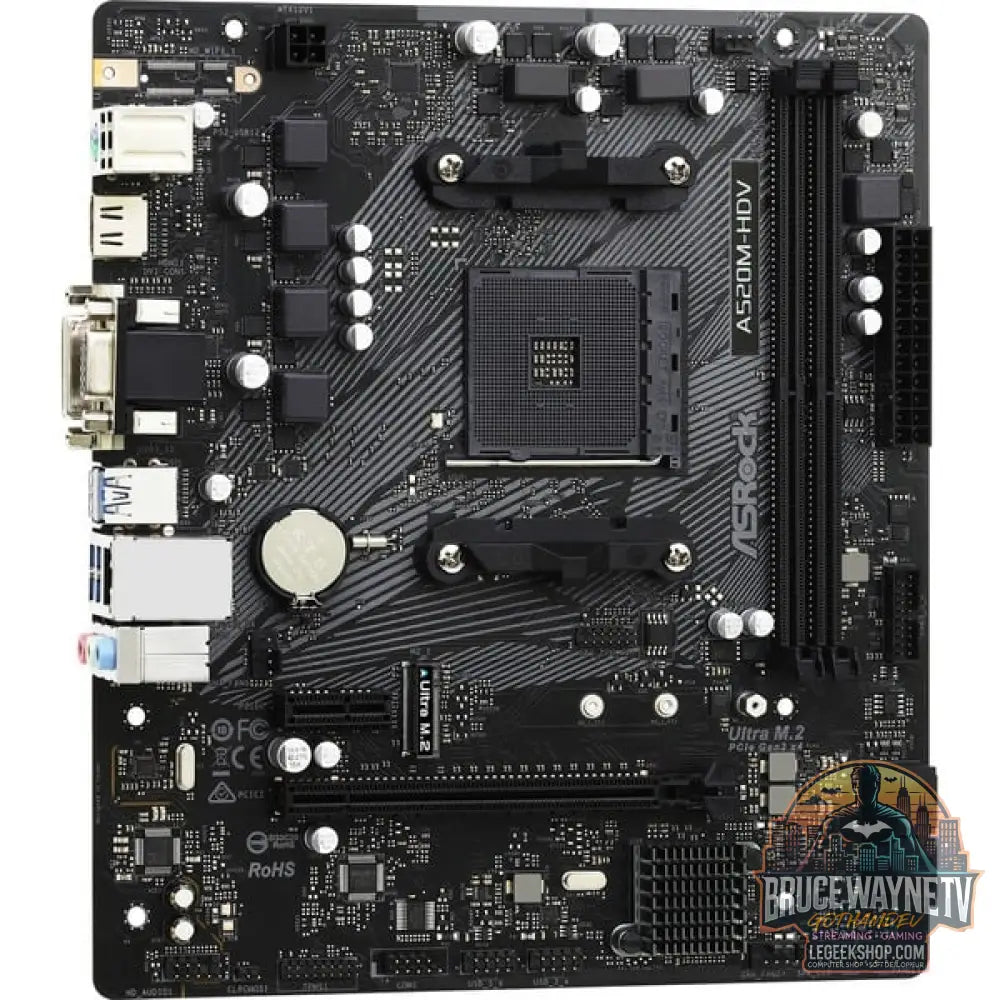 ASRock A520M-HDV, carte mère - ASRock - vue 3