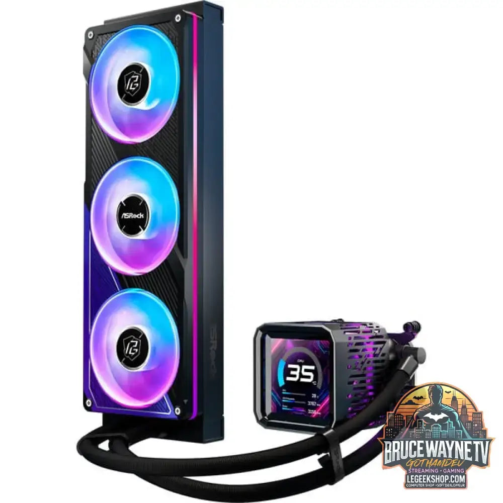 ASRock Phantom Gaming 360 LCD, Wasserkühlung schwarz - ASRock - vue 3