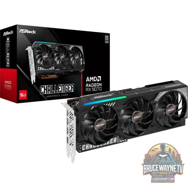ASRock Radeon RX 9070 CHALLANGER, carte graphique noir, RDNA4, GDDR6, 3x DisplayPort, 1x HDMI - ASRock